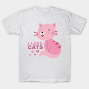 i love cats / cats masks and T Shirt for cats lovers T-Shirt